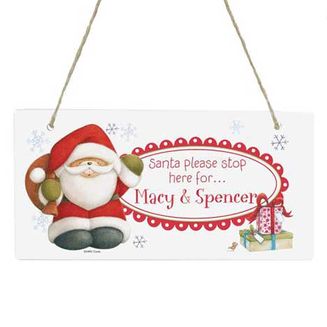 Personalised Forever Friends Christmas Santa Stop Here Sign £13.99